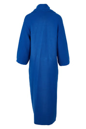 Product shot of the Delight Me Long Cotton Cardi in colour Electric (Blue), from the back