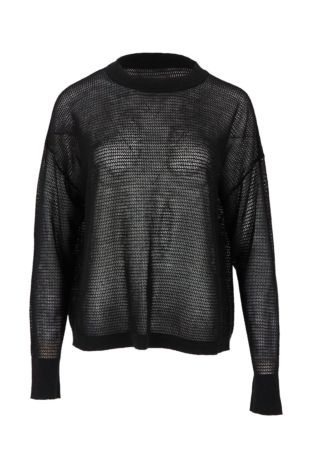 Product shot of the Evening Star Linen Blend Knit Jumper in colour Black (Black), from the front