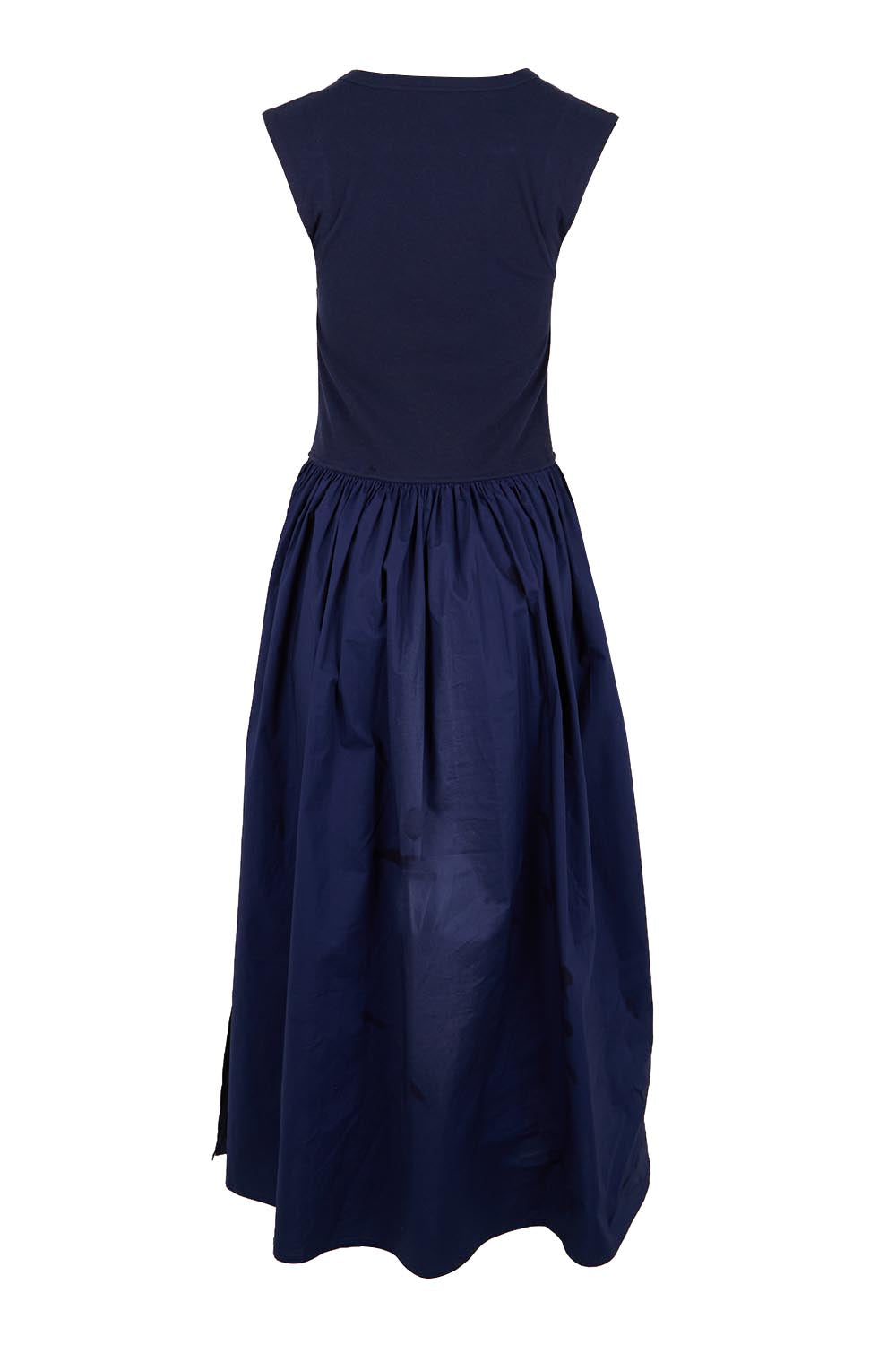 Product shot of the Sweet Intentions V Neck Maxi Dress – Navy in colour Navy, from the back