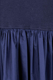 Product shot of the Sweet Intentions V Neck Maxi Dress – Navy in colour Navy, showing detail
