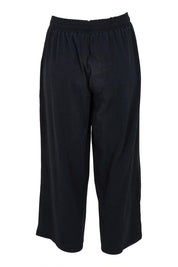 Product shot of the Relax Wide Leg Cotton Blend Lounge Pant in colour Washedblk (Black), from the back