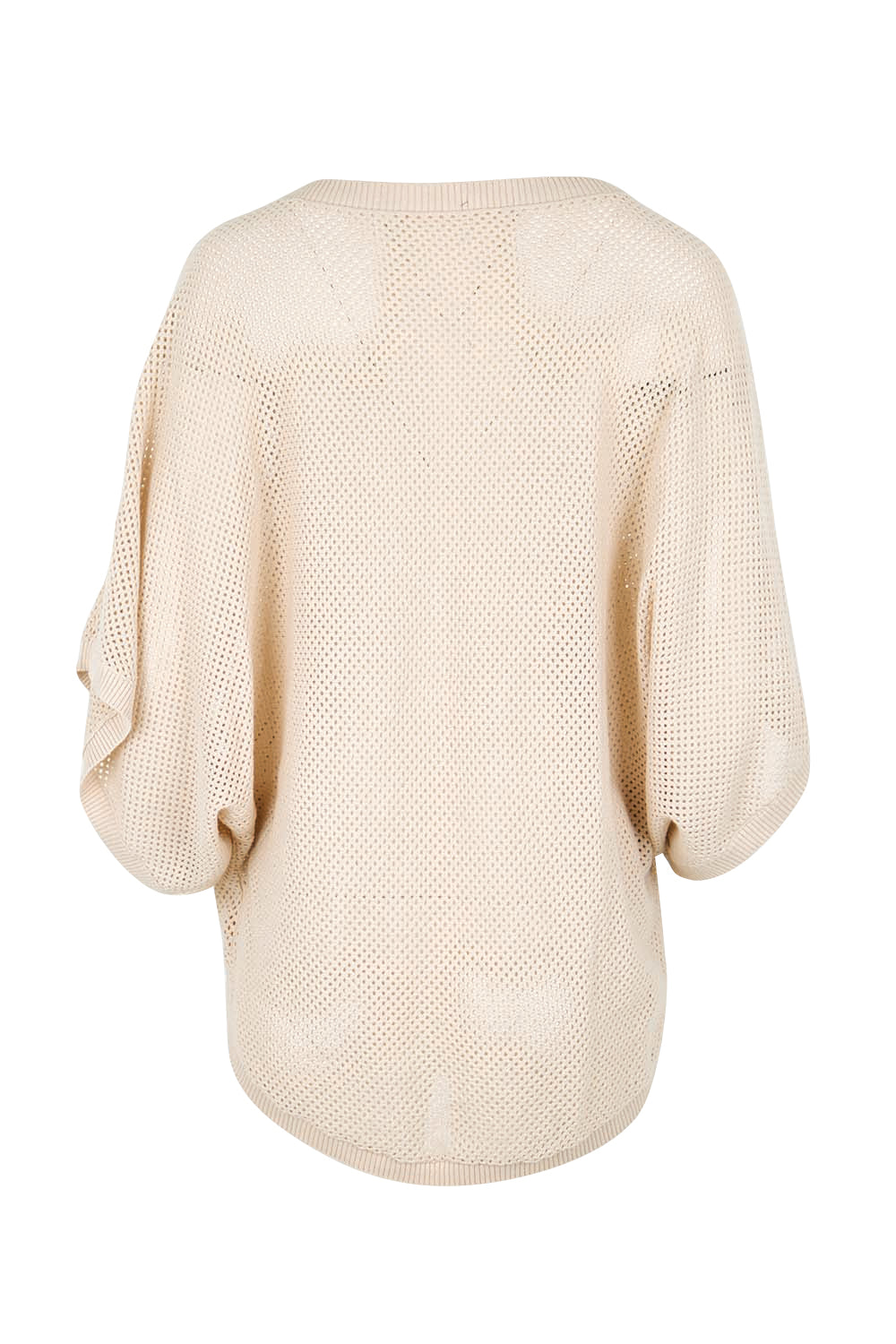 Product shot of the Summer Ready Cotton Throw Sweater – Natural in colour Natural, from the back
