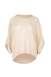 Product shot of the Summer Ready Cotton Throw Sweater – Natural in colour Natural, from the front