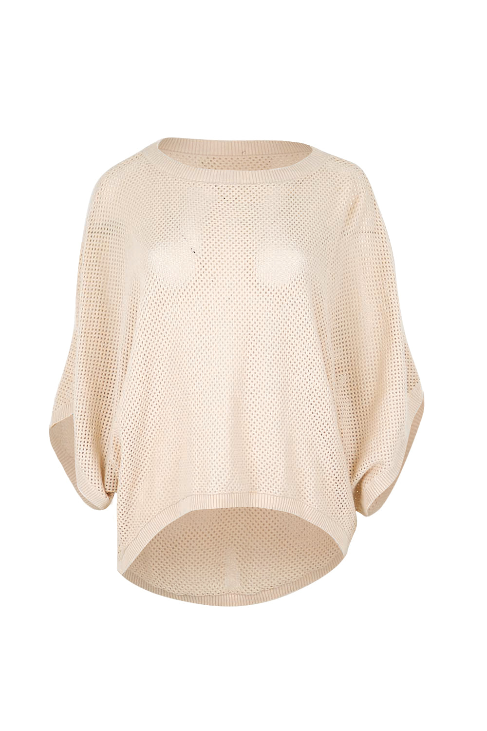 Product shot of the Summer Ready Cotton Throw Sweater – Natural in colour Natural, from the front