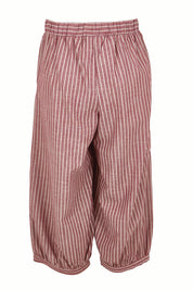 Product shot of the Summer Daze Striped Pull On 3/4 Pant – Plum in colour Plum, from the back