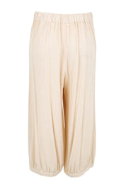 Product shot of the Summer Daze Pull On Linen Blend Knit Pant – Sand in colour Sand, from the back
