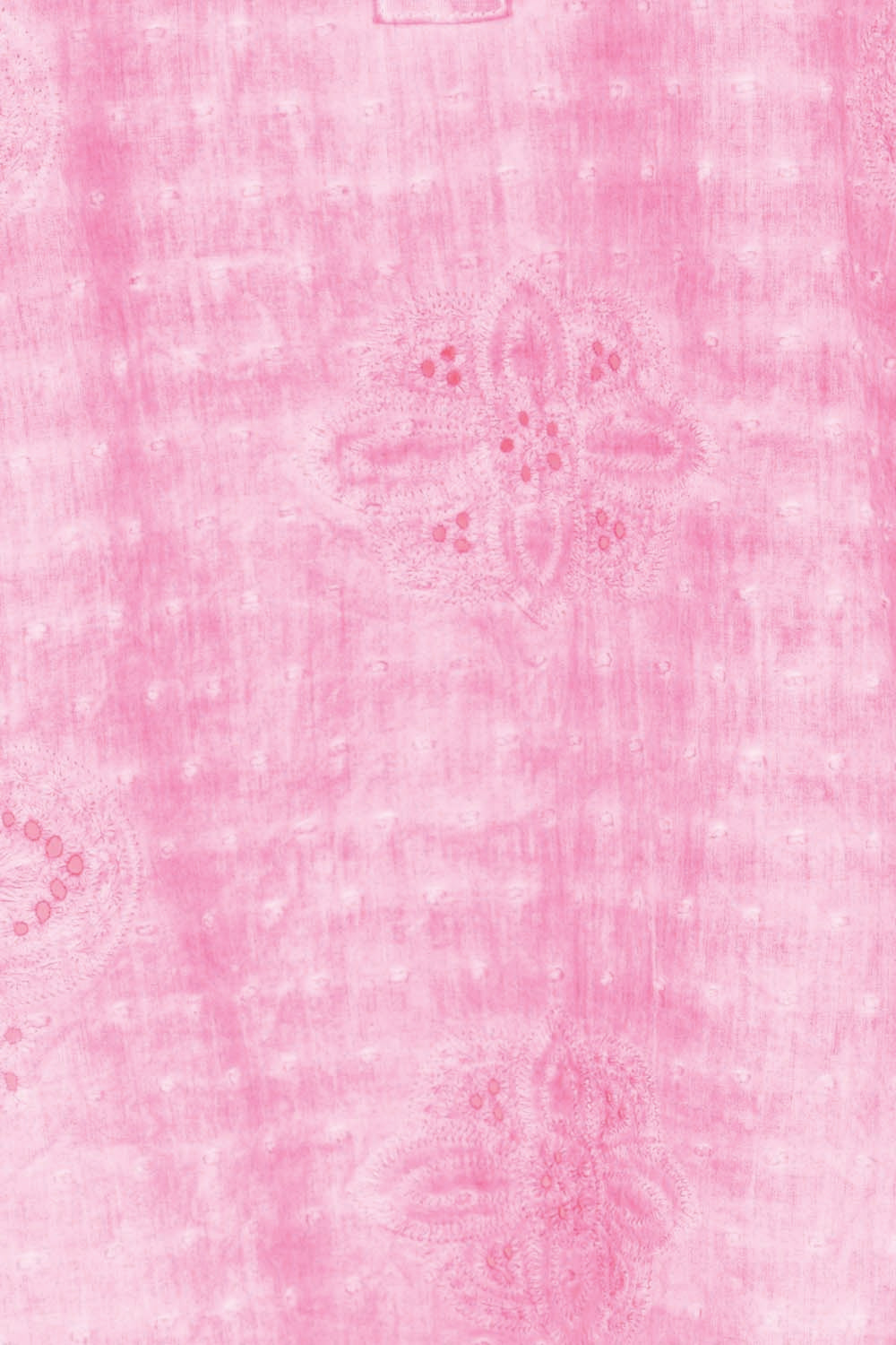 Product shot of the Cool Ease Embroidered Cotton Shirt – Pink in colour Pink, showing detail