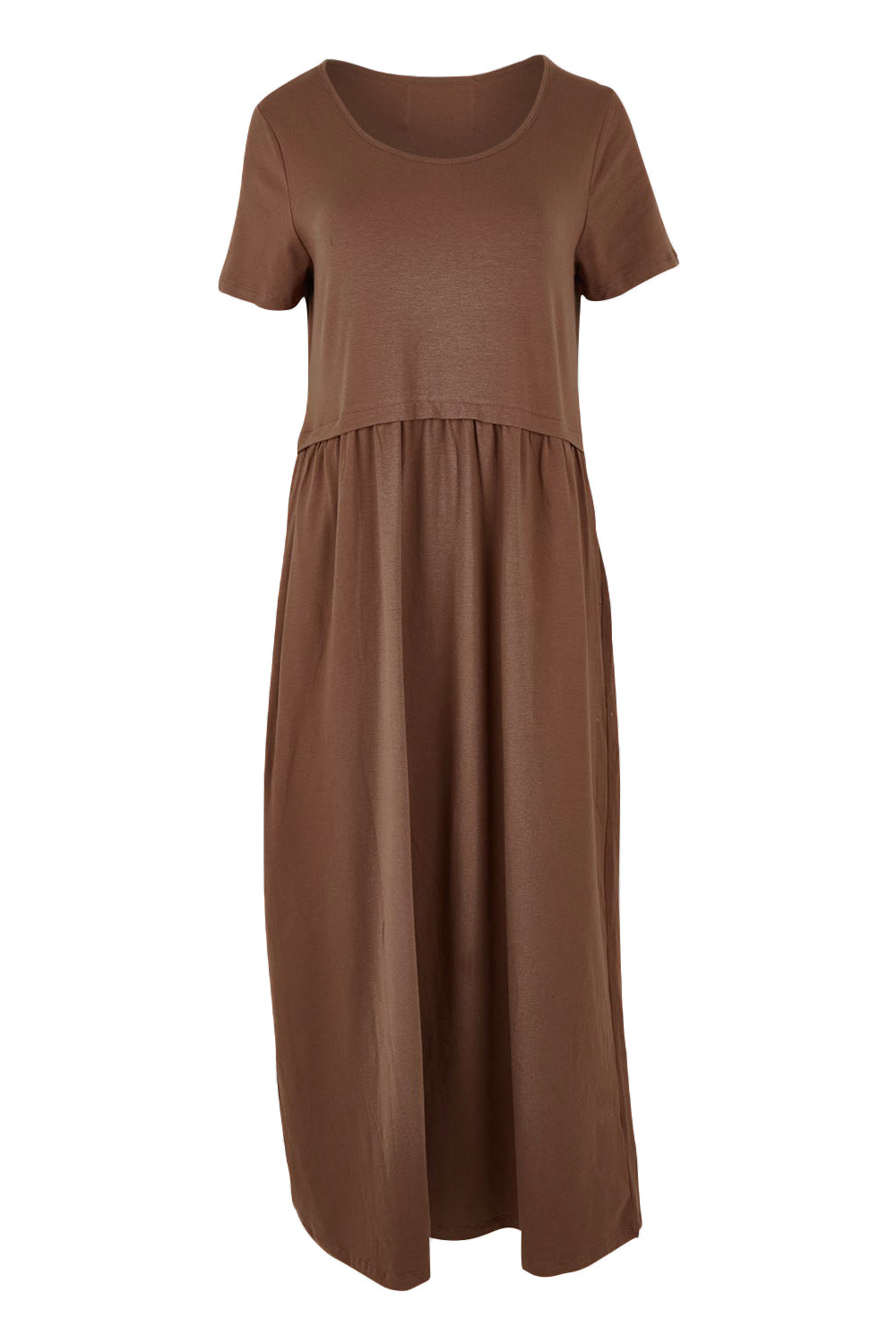 Product shot of the Casual Saturday Dress - Chocolate in colour Chocolate, from the front