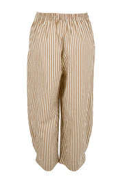 Product shot of the Beach Wandering Cotton Pants – Chocstripe in colour Chocstripe, from the back