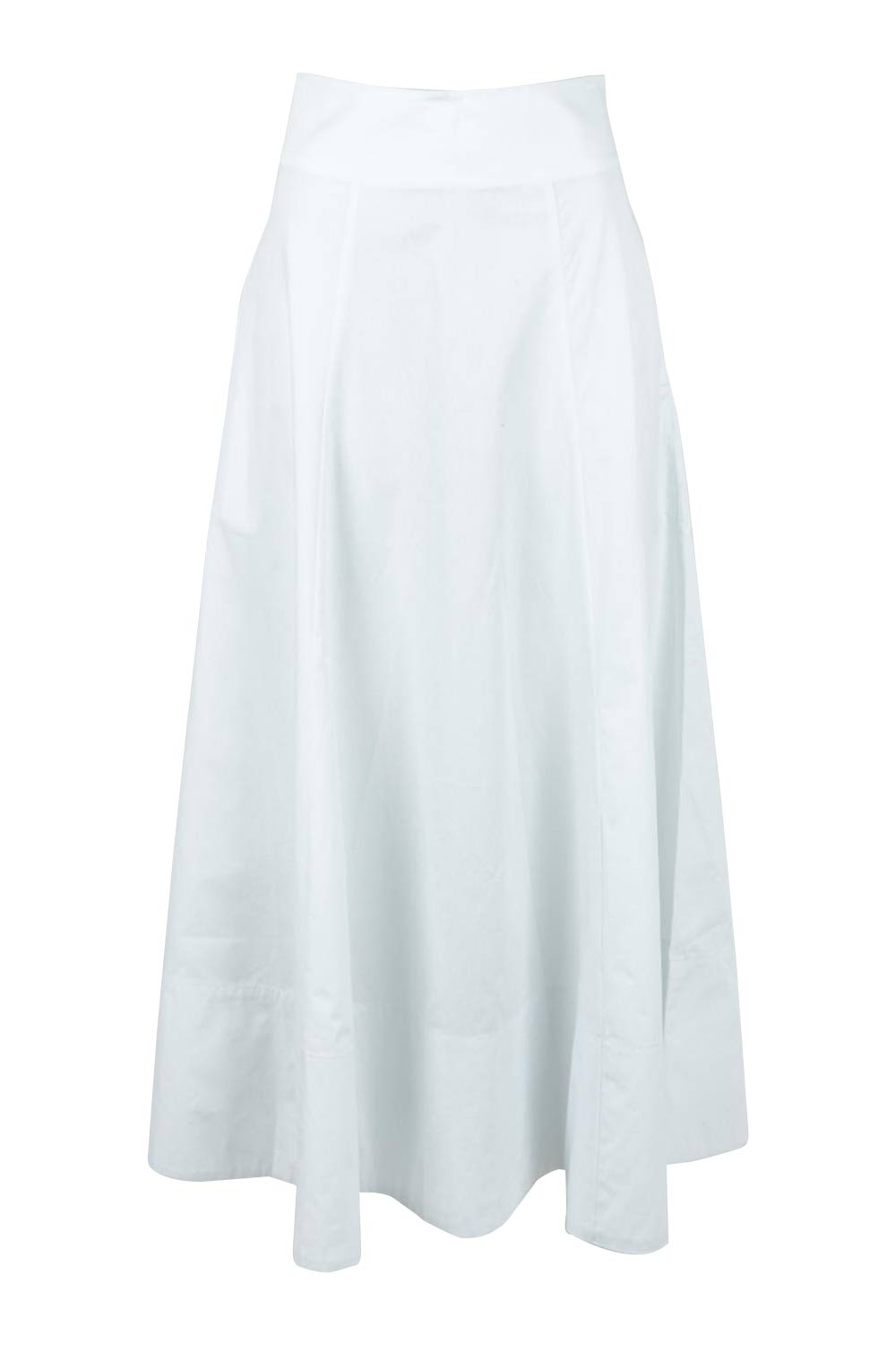 Product shot of the Timeless Love Cotton Maxi Skirt in colour White (White), from the front