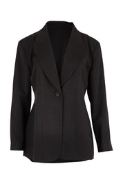 Product shot of the All The Right Moves Blazer in colour Black (Black), from the front