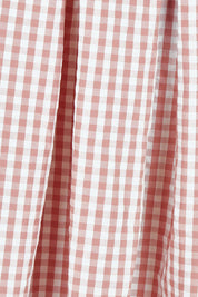 Product shot of the Giddy For Gingham Cotton Blend Skirt in colour Rosecheck (Pink), detail