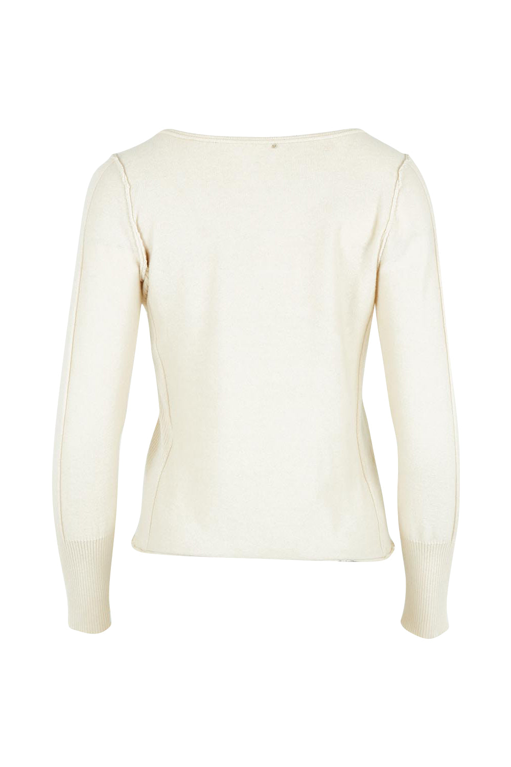 Product shot of the Forever Yours Cotton Wool And Cashmere Top in colour Cream, from the back