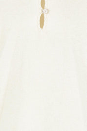 Product shot of the Forever Yours Cotton Wool And Cashmere Top in colour Cream, detail