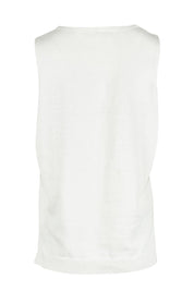 Product shot of the Forever Yours Fine Cotton Knit Tank in colour Milk (White), from the back