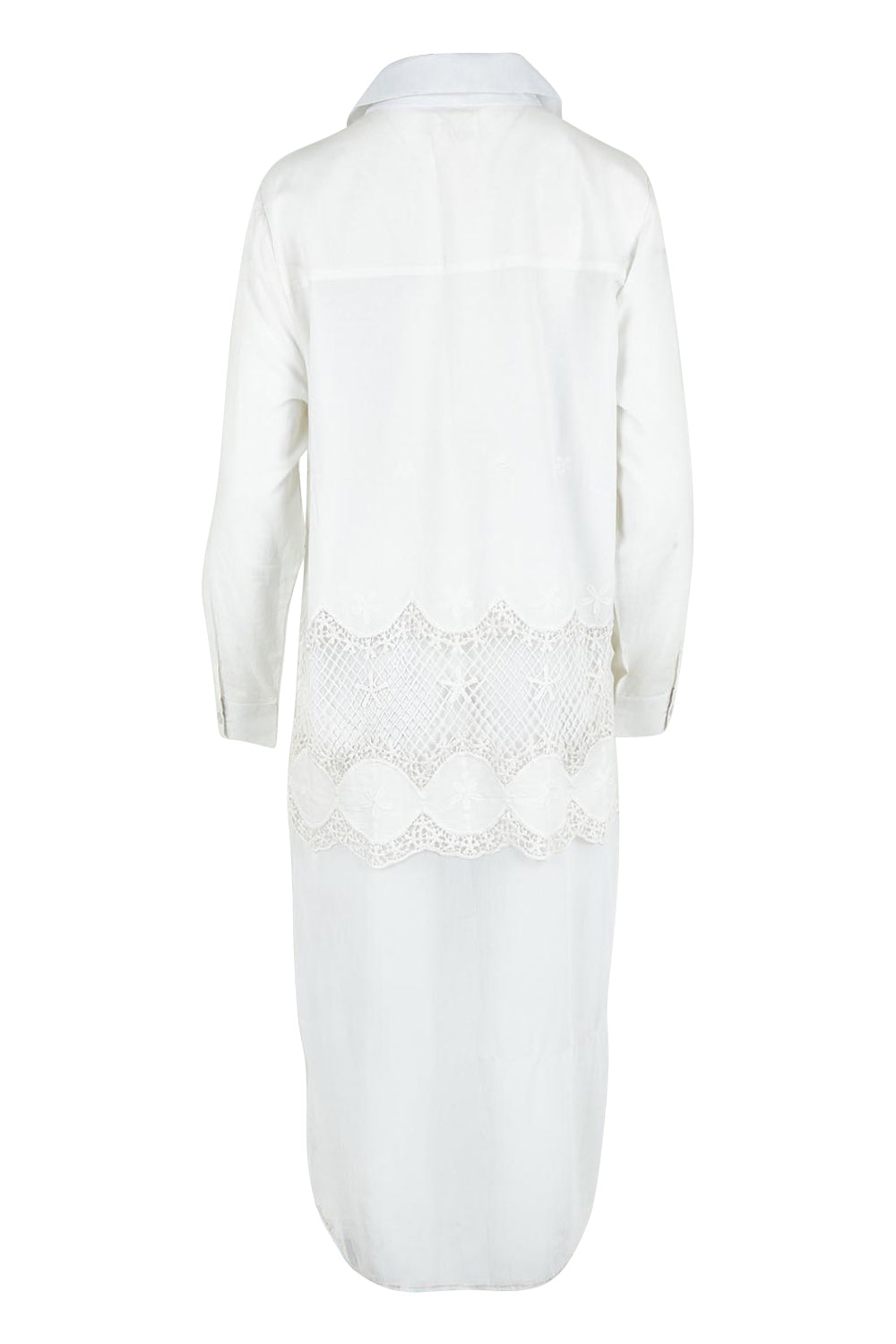 Product shot of the My Sweetheart Longline Shirt in colour White (White), from the back