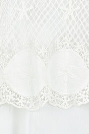 Product shot of the My Sweetheart Longline Shirt in colour White (White), detail