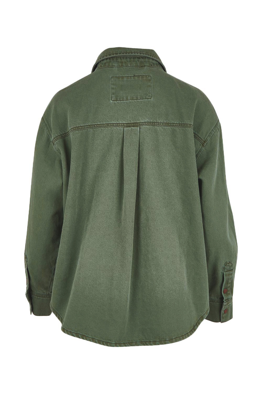 Wear As You Will Cotton Denim Shirt Jacket - Sage