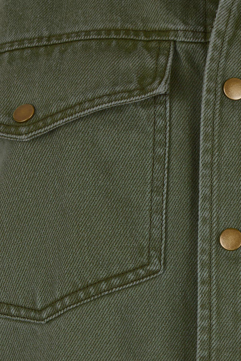 Wear As You Will Cotton Denim Shirt Jacket - Sage