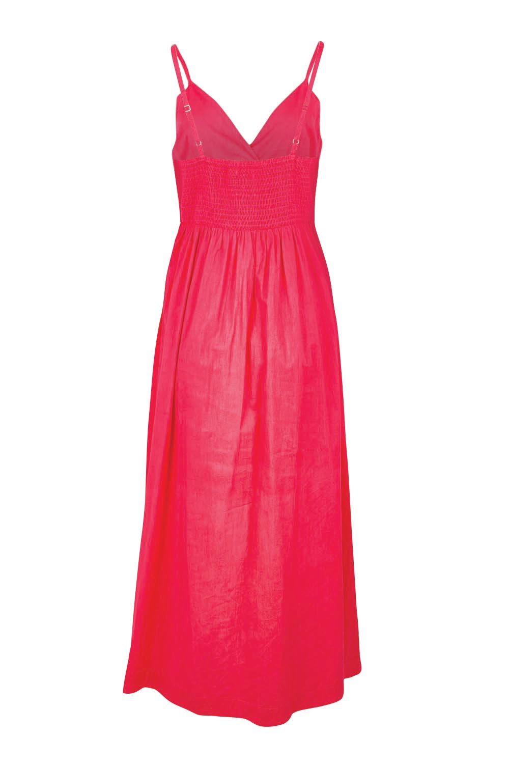 Product shot of the Be My Bird Cotton Poplin Maxi Dress – Rose in colour Rose, from the back