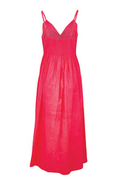 Product shot of the Be My Bird Cotton Poplin Maxi Dress – Rose in colour Rose, from the back