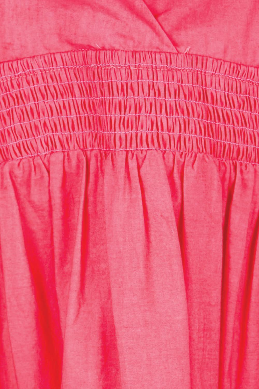 Product shot of the Be My Bird Cotton Poplin Maxi Dress – Rose in colour Rose, showing detail
