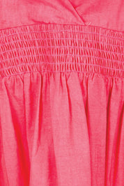 Product shot of the Be My Bird Cotton Poplin Maxi Dress – Rose in colour Rose, showing detail