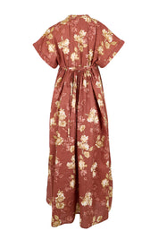 Product shot of the In The Moment Cotton Maxi Dress – Rustrose in colour Rustrose, from the back