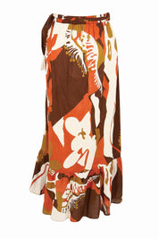 Product shot of the Wrap Me With Love Cotton Maxi Skirt – Garden in colour Garden, from the back