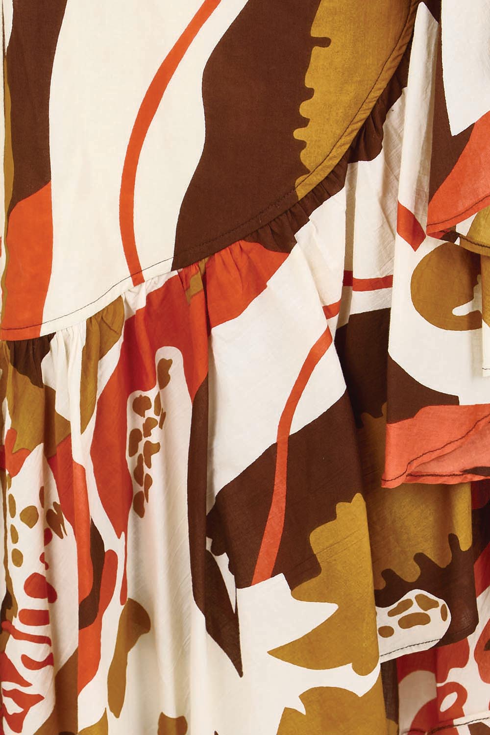 Product shot of the Wrap Me With Love Cotton Maxi Skirt – Garden in colour Garden, showing detail