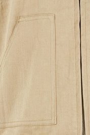Product shot of the Need You In My Life Bomber Jacket in colour Sand, detail
