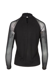 Desk To Date Mesh Sleeve Top – Black