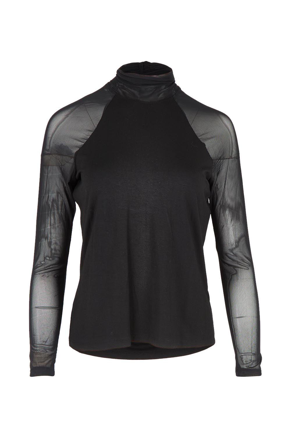 Desk To Date Mesh Sleeve Top – Black