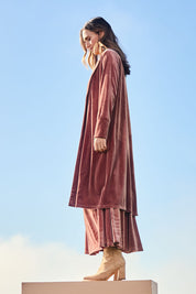Love By Candlelight Velvet Longline Cardigan – Dustyrose