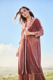 Love By Candlelight Velvet Longline Cardigan – Dustyrose