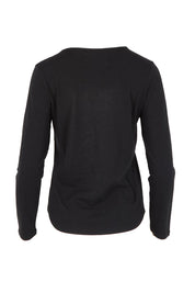 Feeling Lacey Cotton Long Sleeve Layering Tee – Black