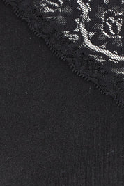 Feeling Lacey Cotton Long Sleeve Layering Tee – Black