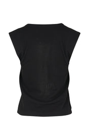Product shot of the Sweet Intentions Deep V Neck Tank – Black in colour Black, from the back