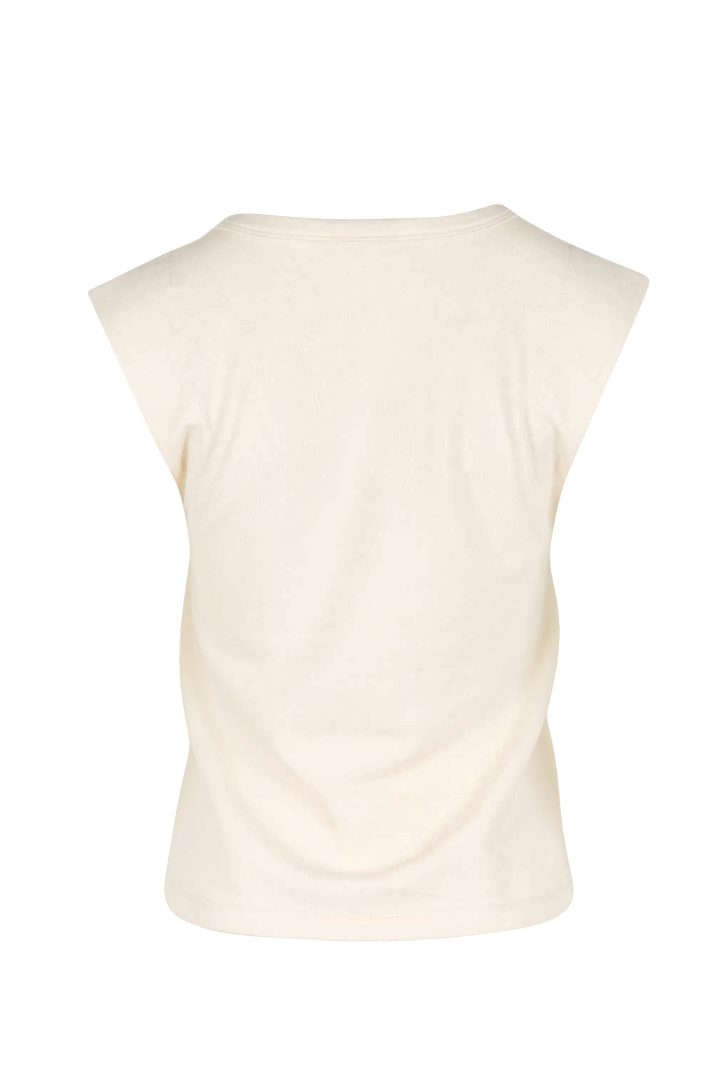Product shot of the Sweet Intentions Deep V Neck Tank – Cream in colour Cream, from the back