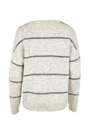 Morning Meadow Striped Sweater – Latte