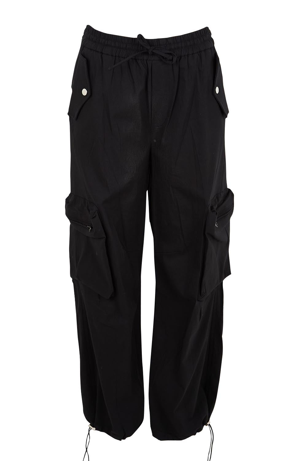 Product shot of the Ready for Anything Cargo Pants – Black in colour Black, from the front