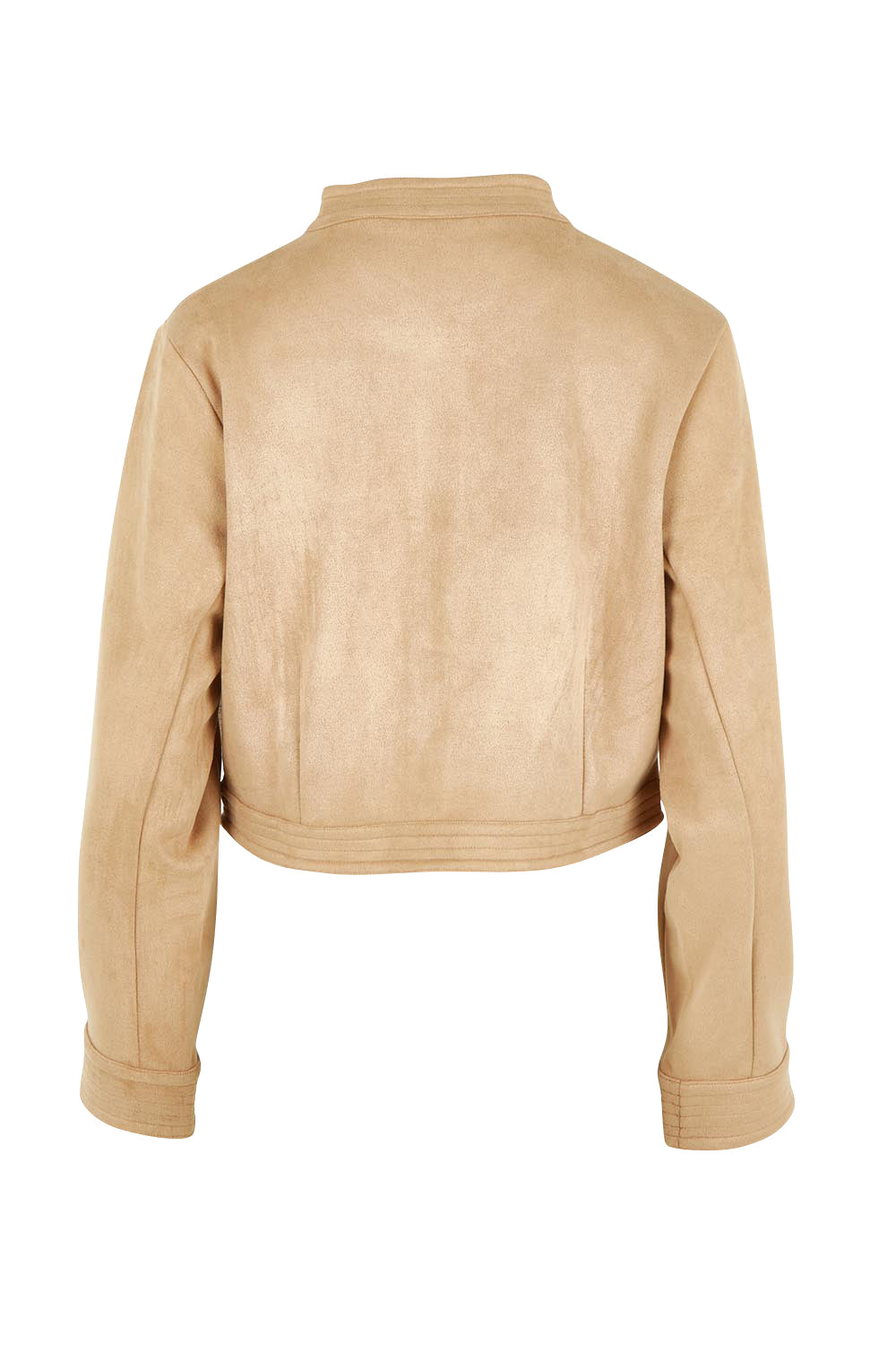 Need You In My Life Cropped Faux Suede Jacket – Sand