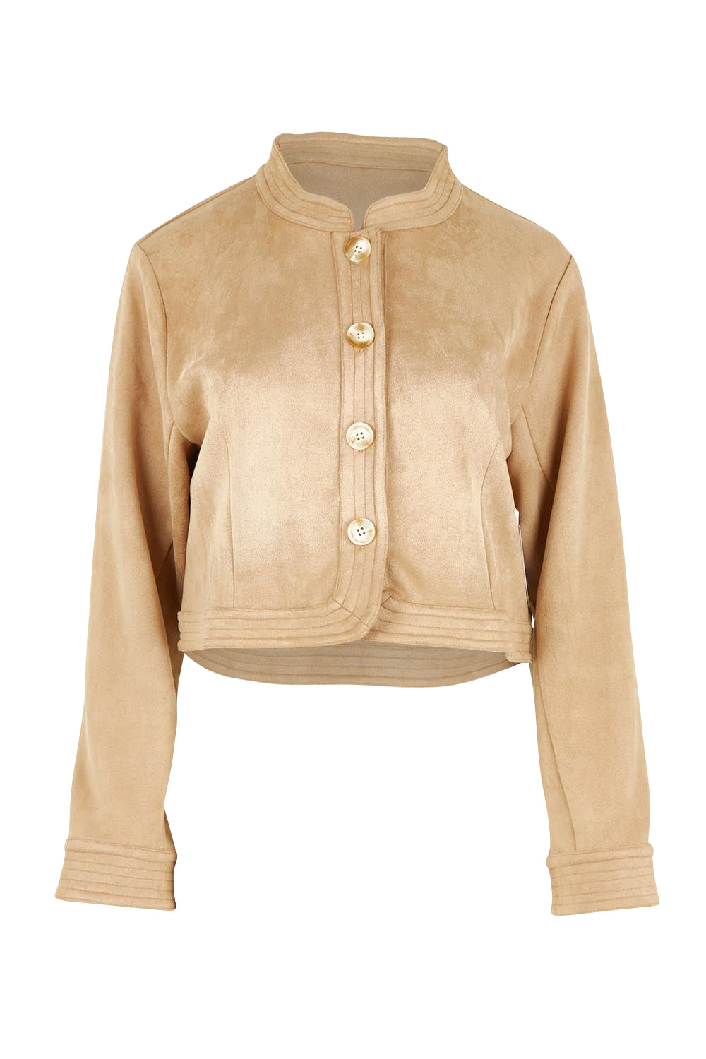Need You In My Life Cropped Faux Suede Jacket – Sand