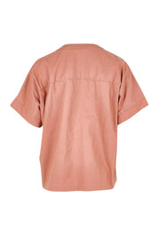 Product shot of the Perfect Tone Linen Cotton Top – Antique in colour Antique, from the back