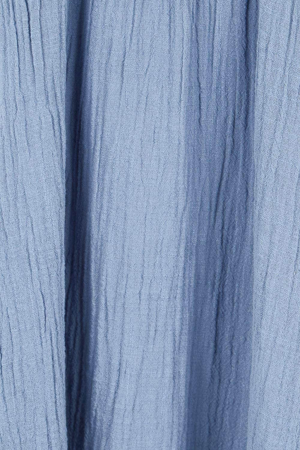 Product shot of the Cute As A Button Cotton Midi Dress – Bluebell in colour Bluebell, showing detail