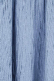 Product shot of the Cute As A Button Cotton Midi Dress – Bluebell in colour Bluebell, showing detail