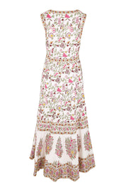 Product shot of the Sweet Feels Cotton Maxi Dress - Creamfleur in colour Creamfleur, from the back