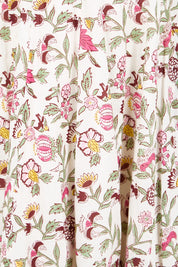 Product shot of the Sweet Feels Cotton Maxi Dress - Creamfleur in colour Creamfleur, showing detail