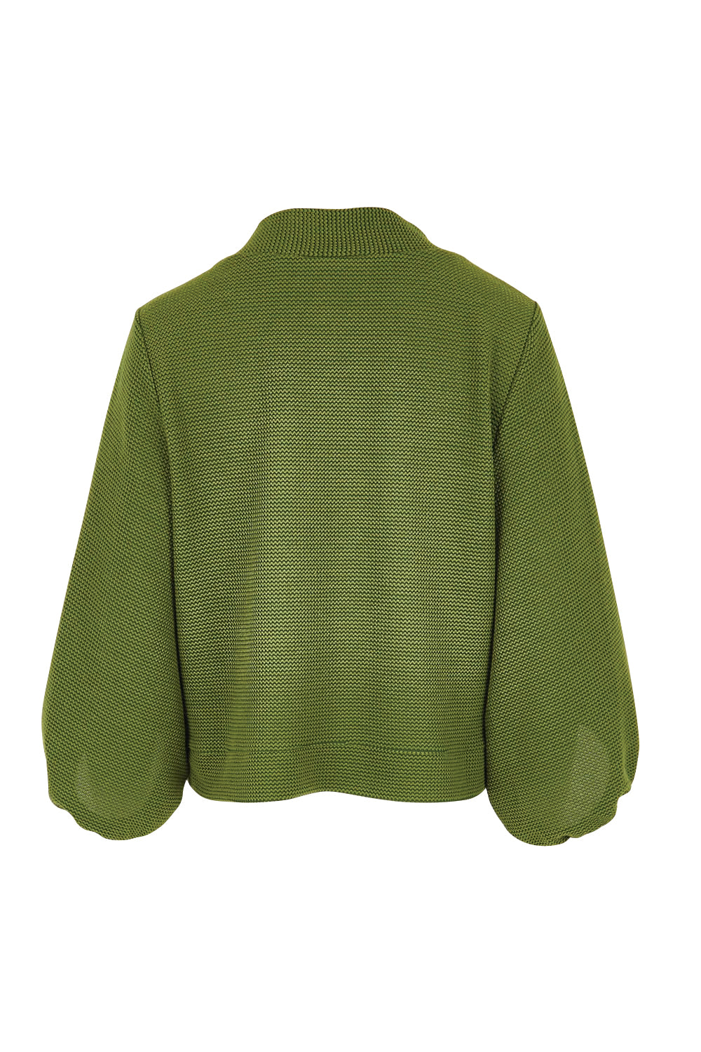 Product shot of the Easy Day Balloon Sleeve Cropped Cardi – Lush in colour Lush, from the back