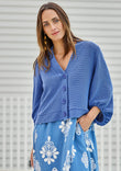 Easy Day Balloon Sleeve Cropped Cardi – Skyblue